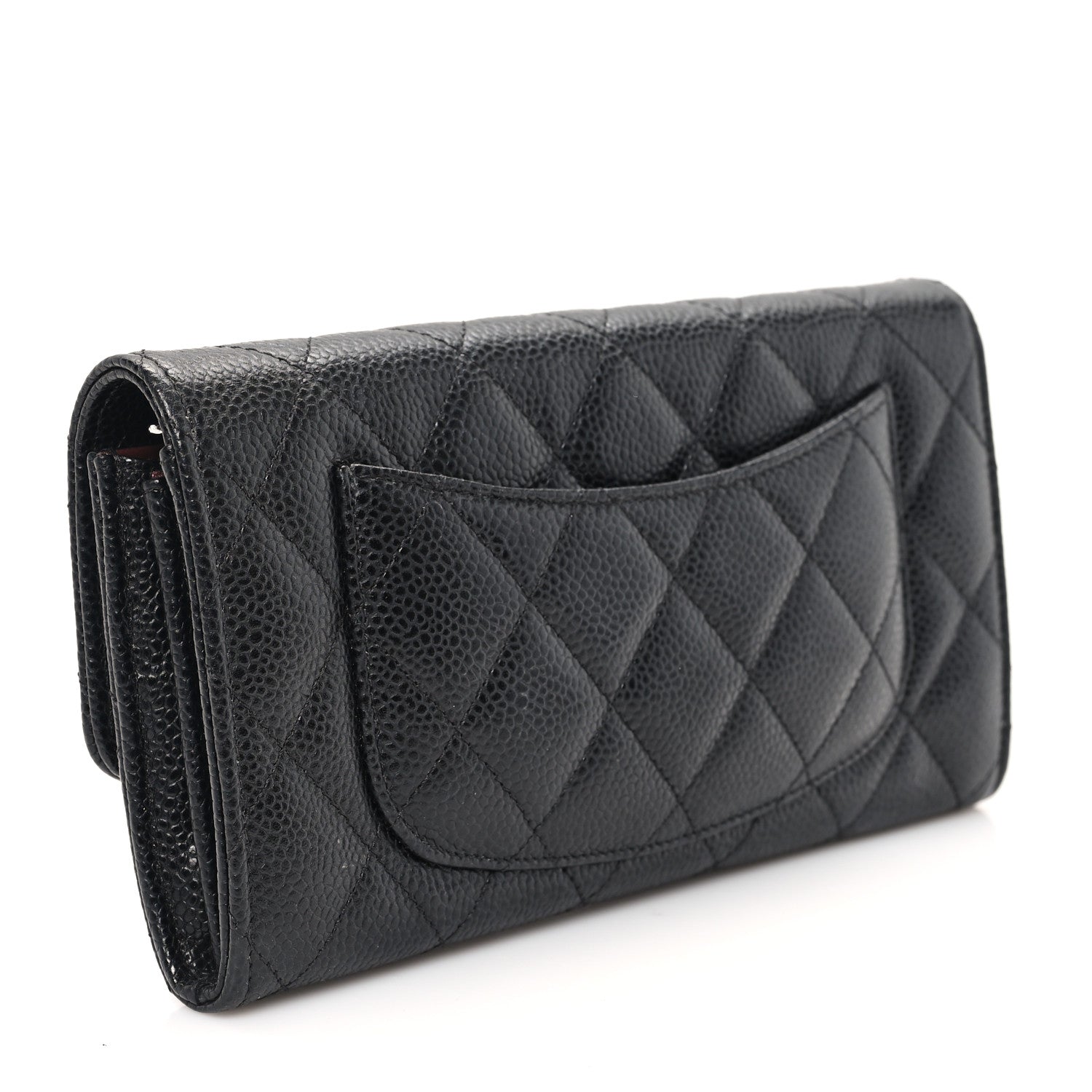 Chanel Caviar Quilted Large Gusset Flap Wallet Black 3 of 8