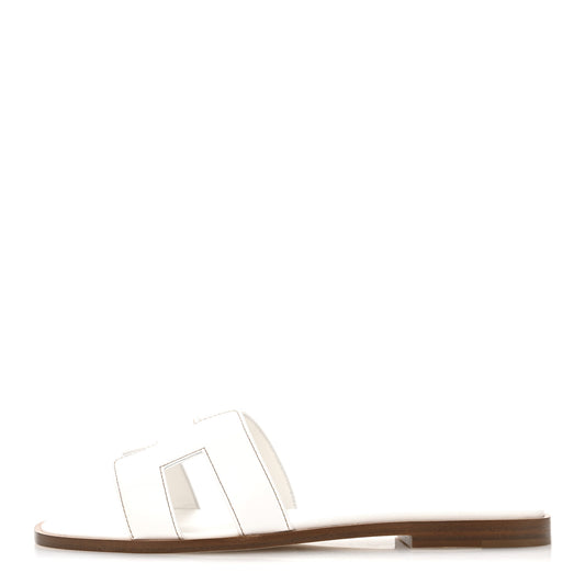 Box Calfskin Oran Sandals 37 White
