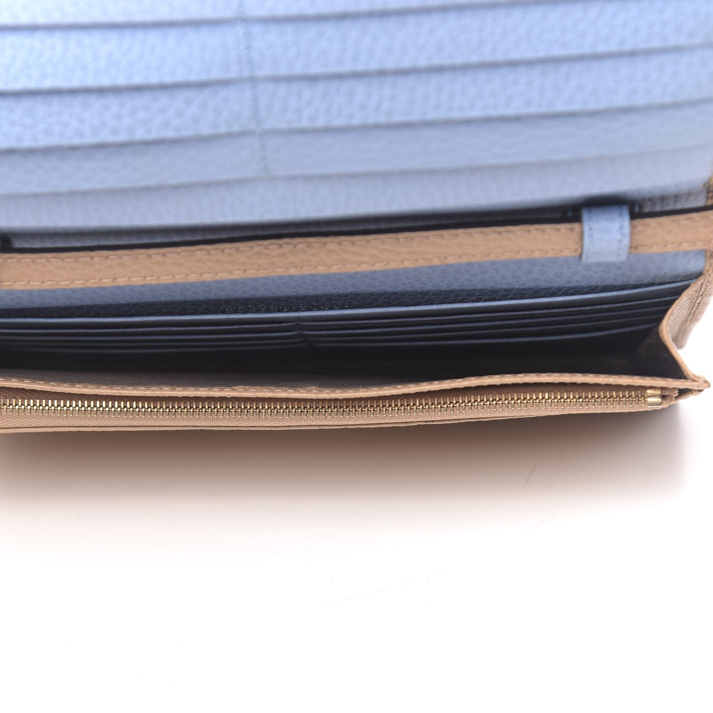 Dollar Calfskin Mini Swing Wallet Bag Camelia Mineral Blue
