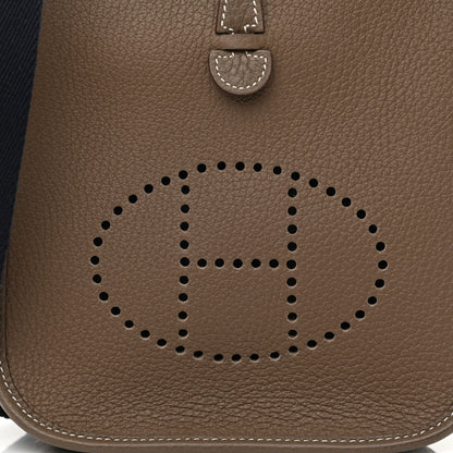 Hermes Taurillon Clemence Amazone Evelyne TPM Etoupe Bleu Indigo 9 of 11