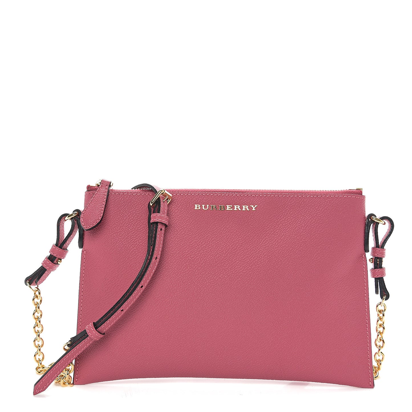Soft Grain Calfskin Peyton Crossbody Clutch Bag Pink Azalea