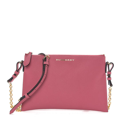 Burberry Soft Grain Calfskin Peyton Crossbody Clutch Bag Pink Azalea 1 of 6