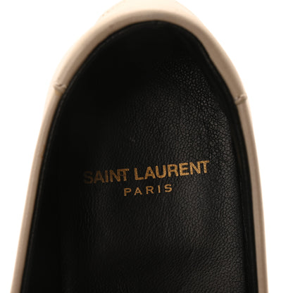 Saint Laurent Calfskin Penny Loafers 37 Pearl 8 of 10