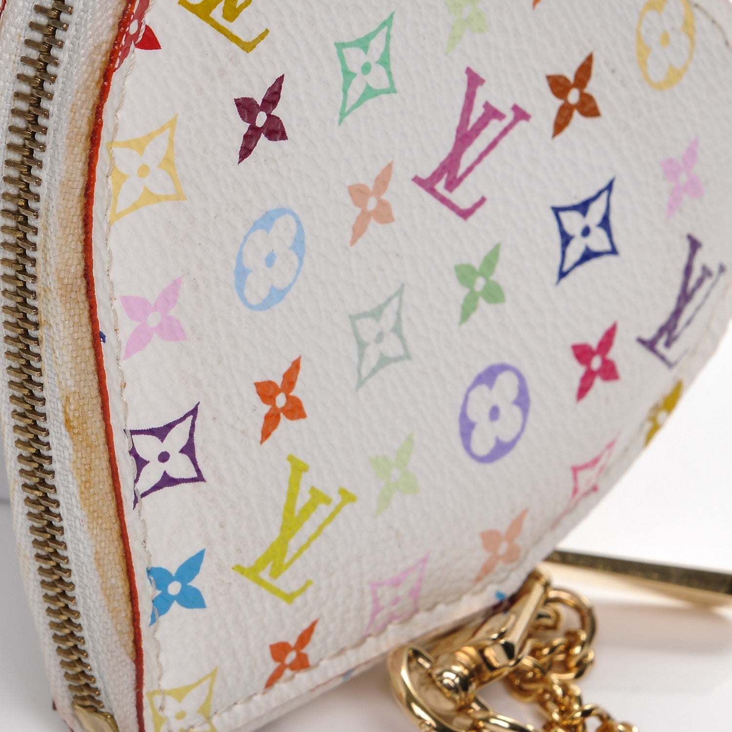 Louis Vuitton Monogram Multicolor Coeur Heart Coin Purse White 6 of 9
