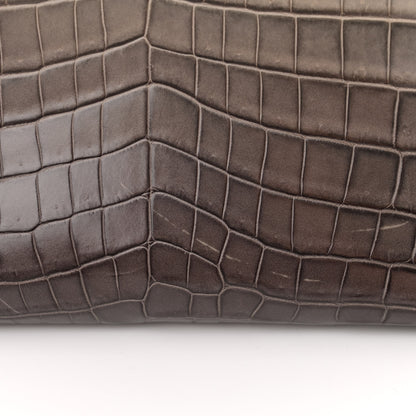 Fendi Shiny Crocodile Shiny Nappa Degrade Mini Peekaboo Iconic Satchel Grey 12 of 12