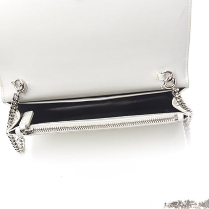 Saint Laurent Calfskin Crocodile Embossed Kate Monogram Tassel Chain Wallet Cremasoft 5 of 13