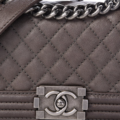 Chanel Calfskin Quilted Small Boy Flap Taupe 8 of 14