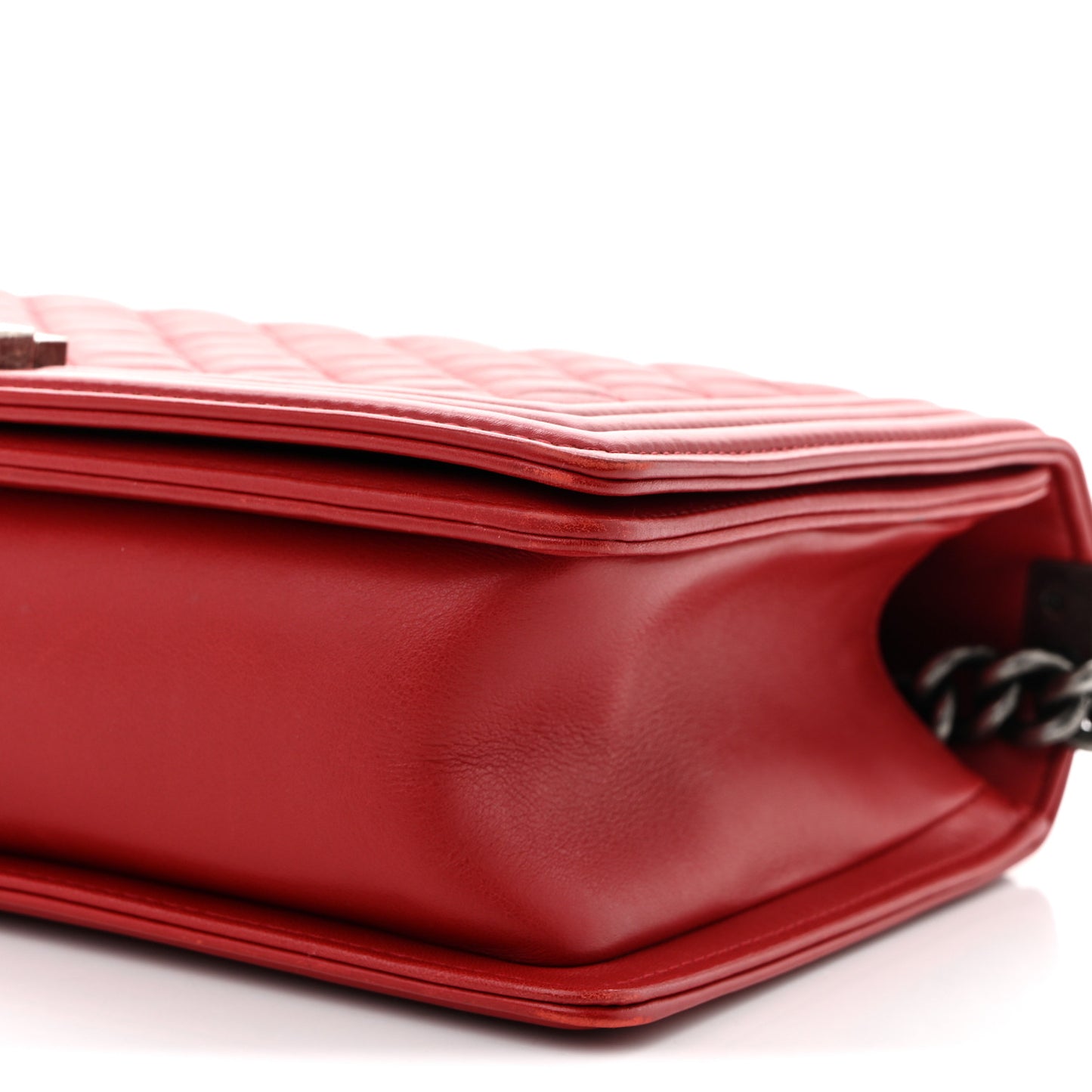 Lambskin Quilted New Medium Boy Flap Red