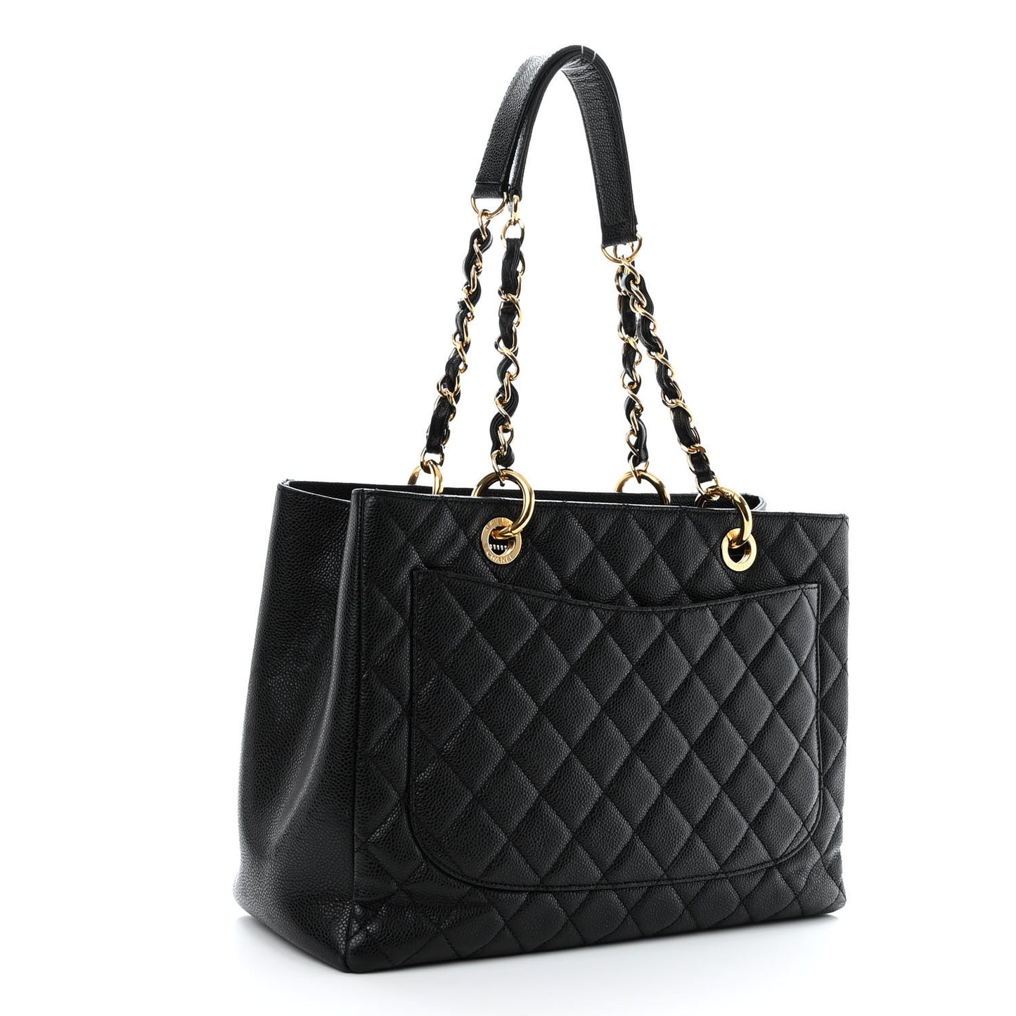 Caviar Quilted Grand Shopping Tote GST Black