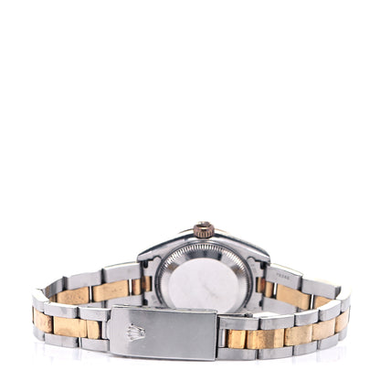 Rolex Stainless Steel 18K Yellow Gold Diamond 26mm Oyster Perpetual Datejust Watch Black 69176 3 of 8