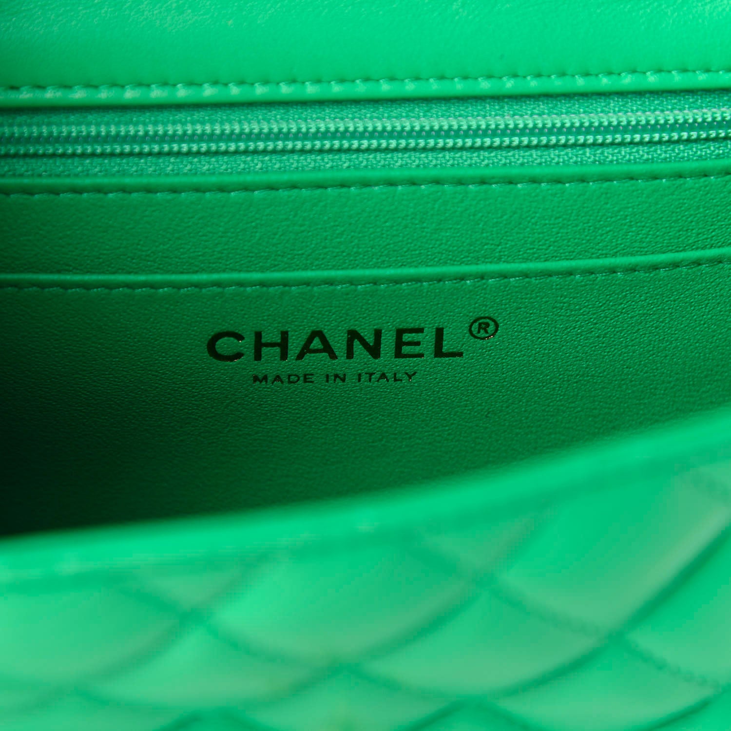 Chanel Lambskin Quilted Mini Square Flap Green 8 of 11
