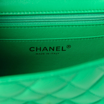 Chanel Lambskin Quilted Mini Square Flap Green 8 of 11