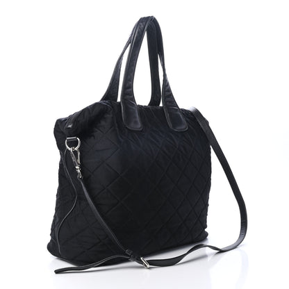 Prada Tessuto Nylon Quilted Shopping Tote Black 2 of 5