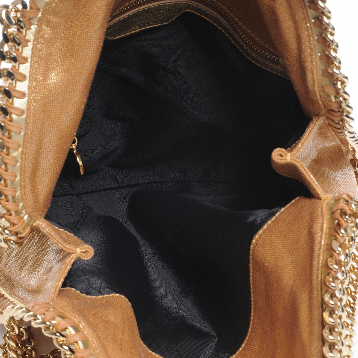 Linen Falabella Metallic Gold Tote