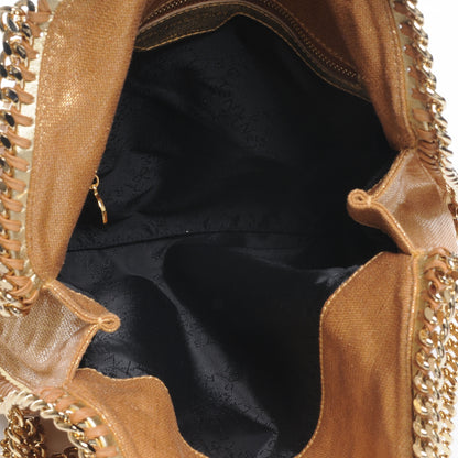Stella McCartney Linen Falabella Metallic Gold Tote 5 of 6