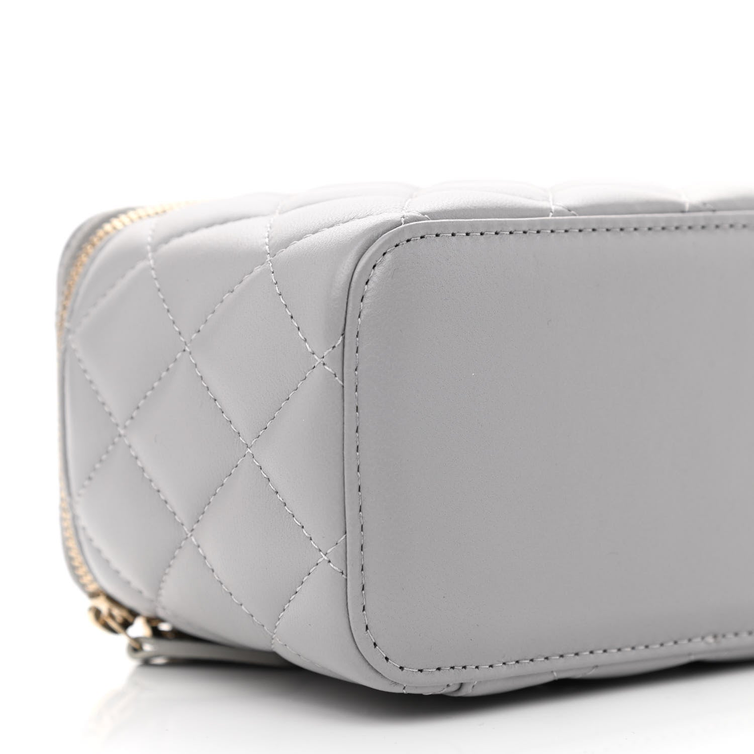 Chanel Lambskin Quilted Small Pearl Crush Vanity Case With Chain Grey 9 of 11