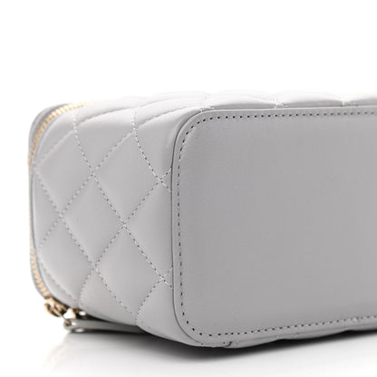 Chanel Lambskin Quilted Small Pearl Crush Vanity Case With Chain Grey 9 of 11