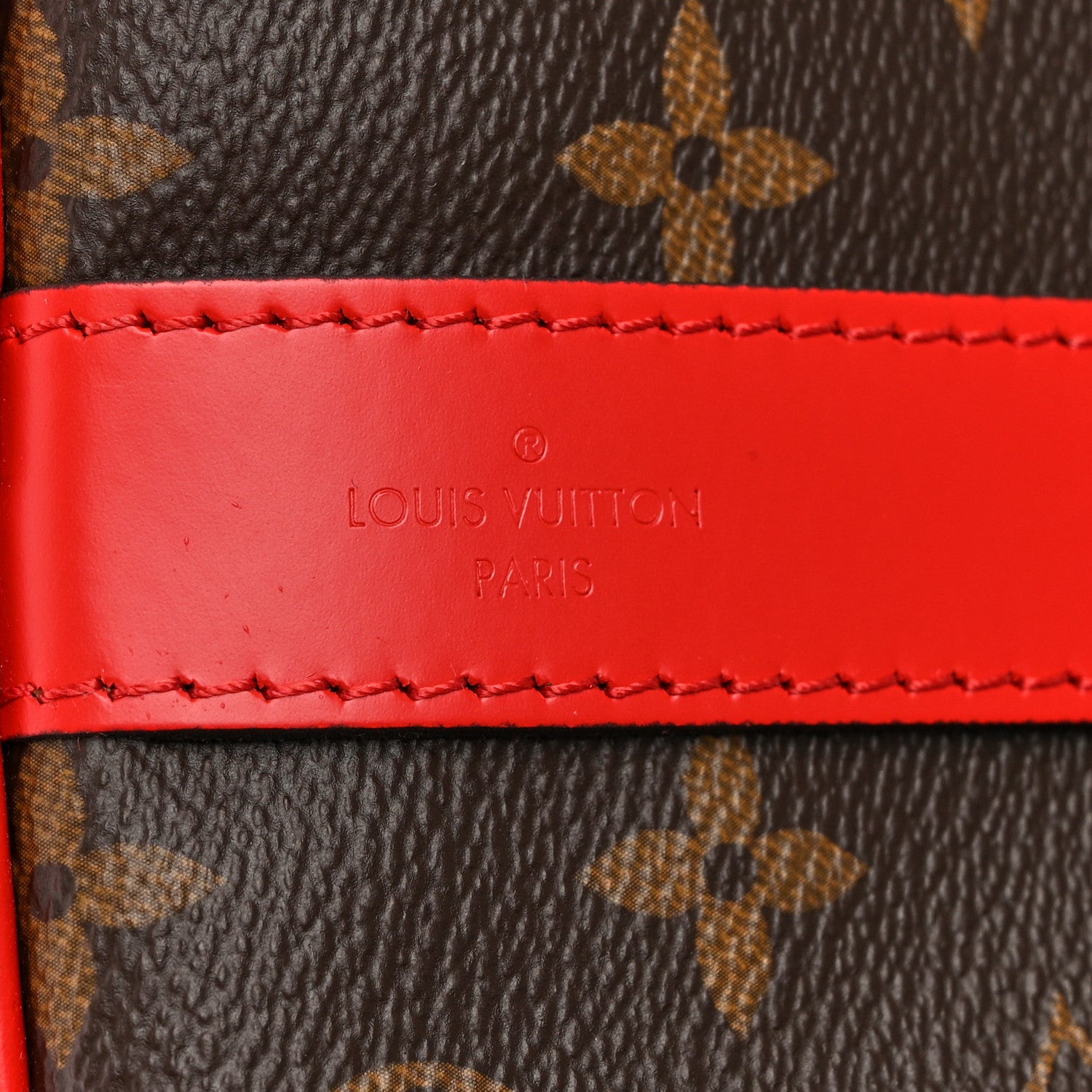 Louis Vuitton Calfskin Monogram Keepall Bandouliere 50 Coquelicot 5 of 9