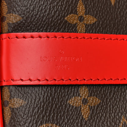 Louis Vuitton Calfskin Monogram Keepall Bandouliere 50 Coquelicot 5 of 9