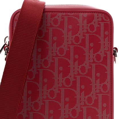 Christian Dior Calfskin Oblique Galaxy Perforated World Tour Messenger Pouch Red White 8 of 10