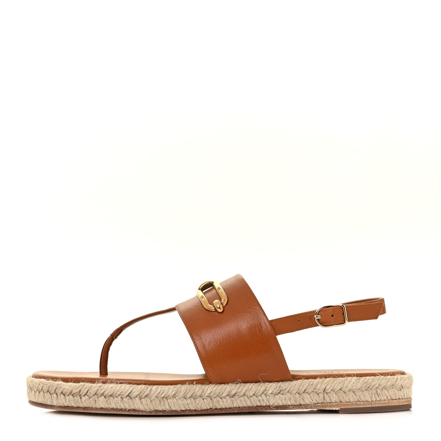 Goatskin Eloise Espadrille Sandals 38 Beige Doré