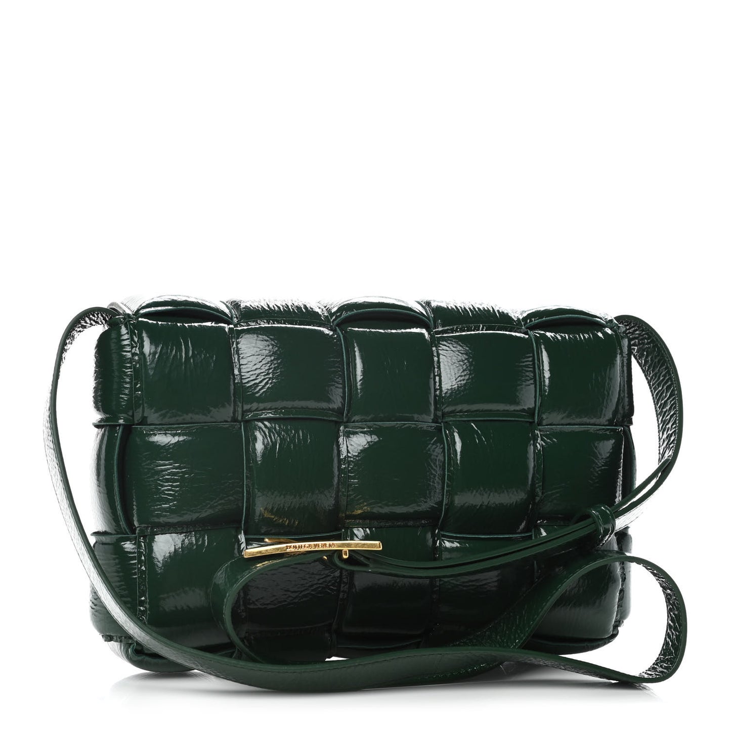 Textured Deerskin Maxi Intrecciato Padded Cassette Crossbody Bag Raintree