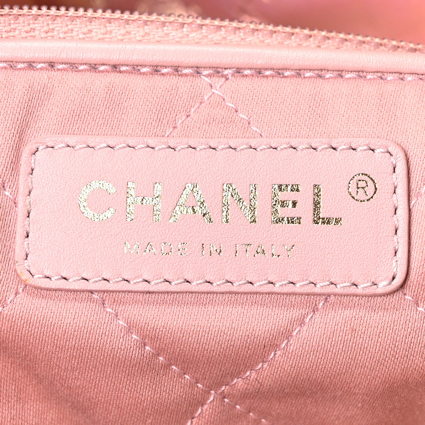 Metallic Calfskin Quilted Small Chanel 22 Pink