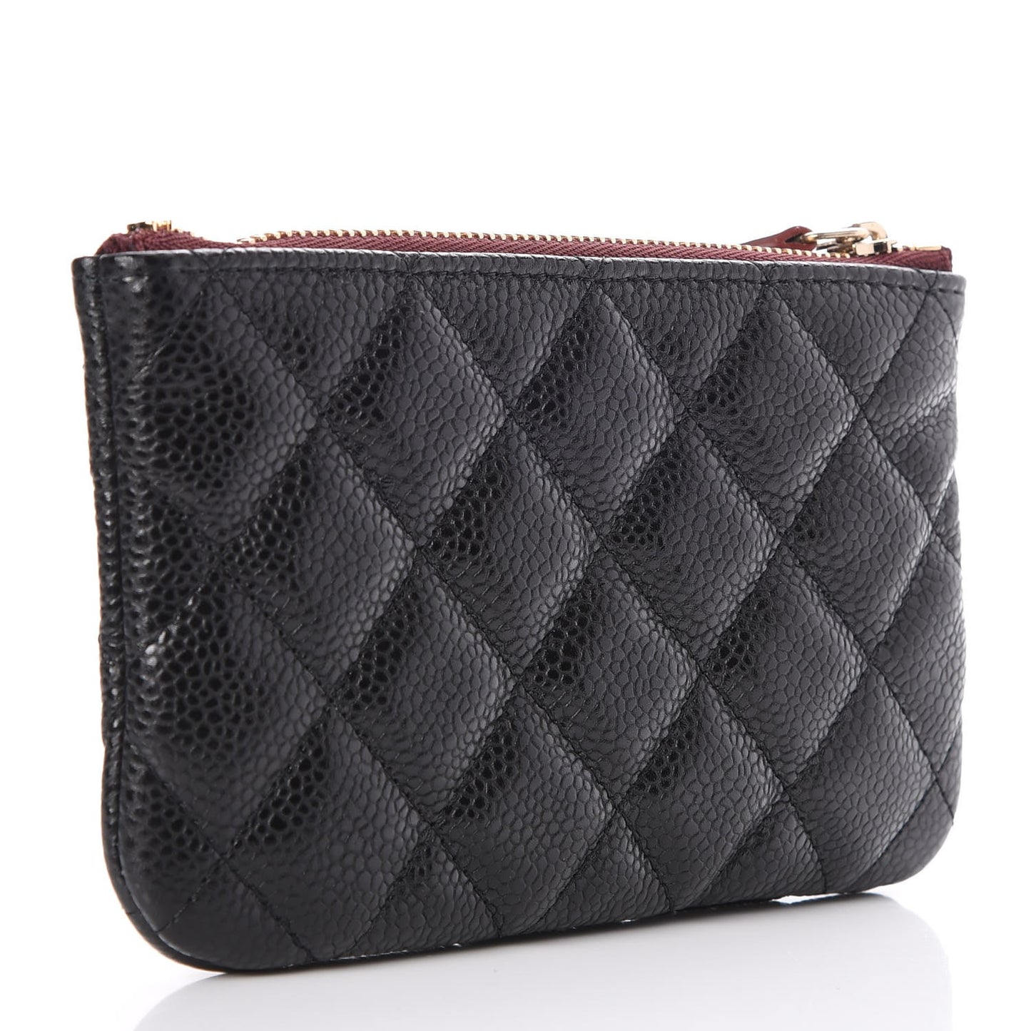Caviar Quilted Small Cosmetic Case Black