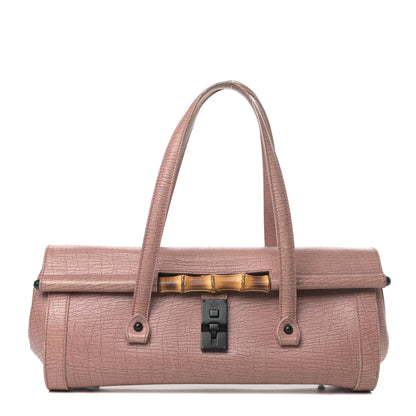 Gucci Calfskin Bamboo Bullet Satchel Carmine Rose 1 of 11