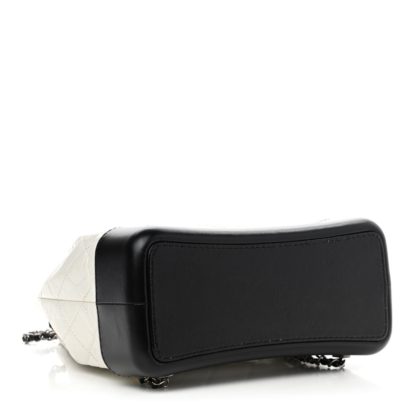 Aged Calfskin Quilted Gabrielle Backpack Black White