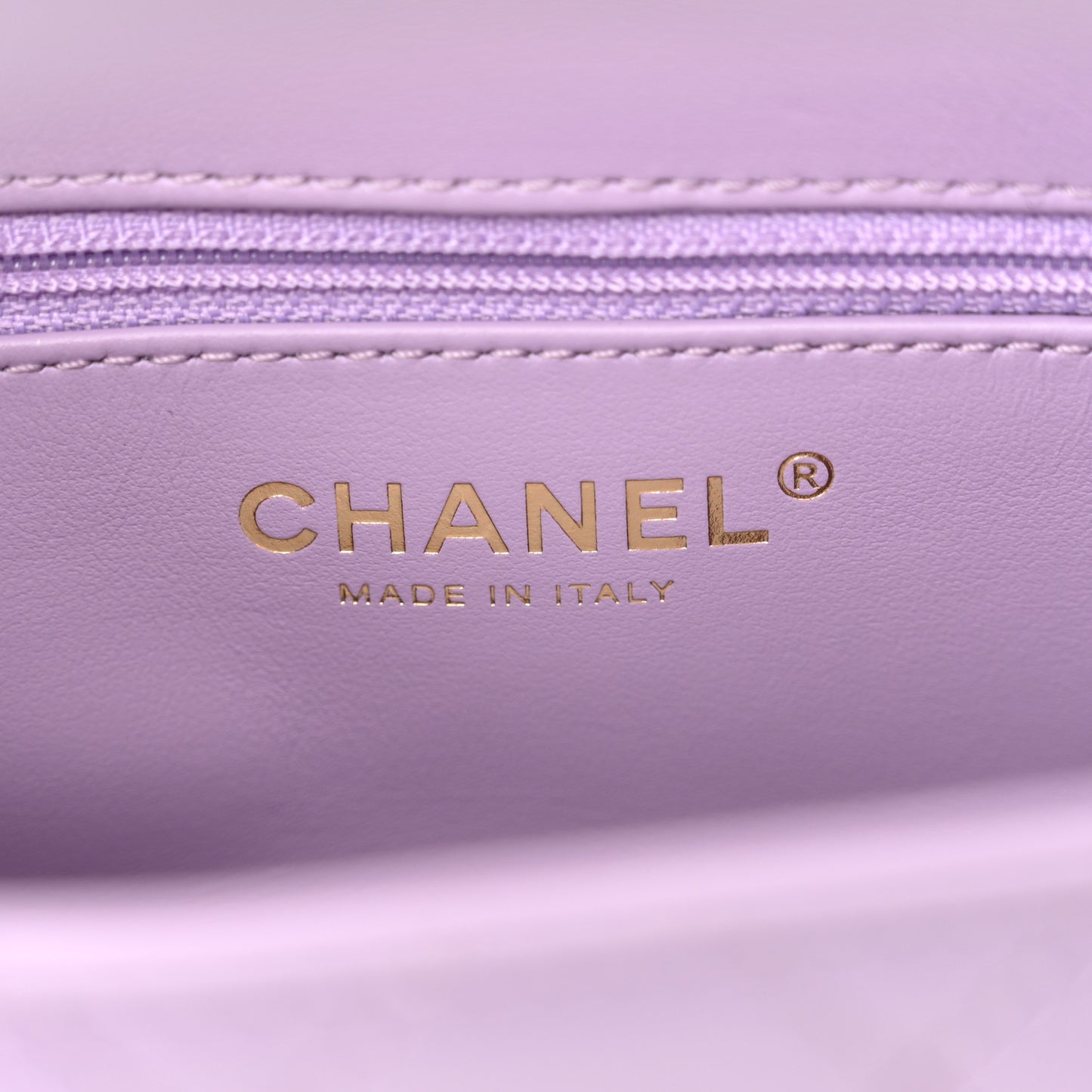 Shiny Aged Calfskin Quilted Nano Kelly Shopper Lilac