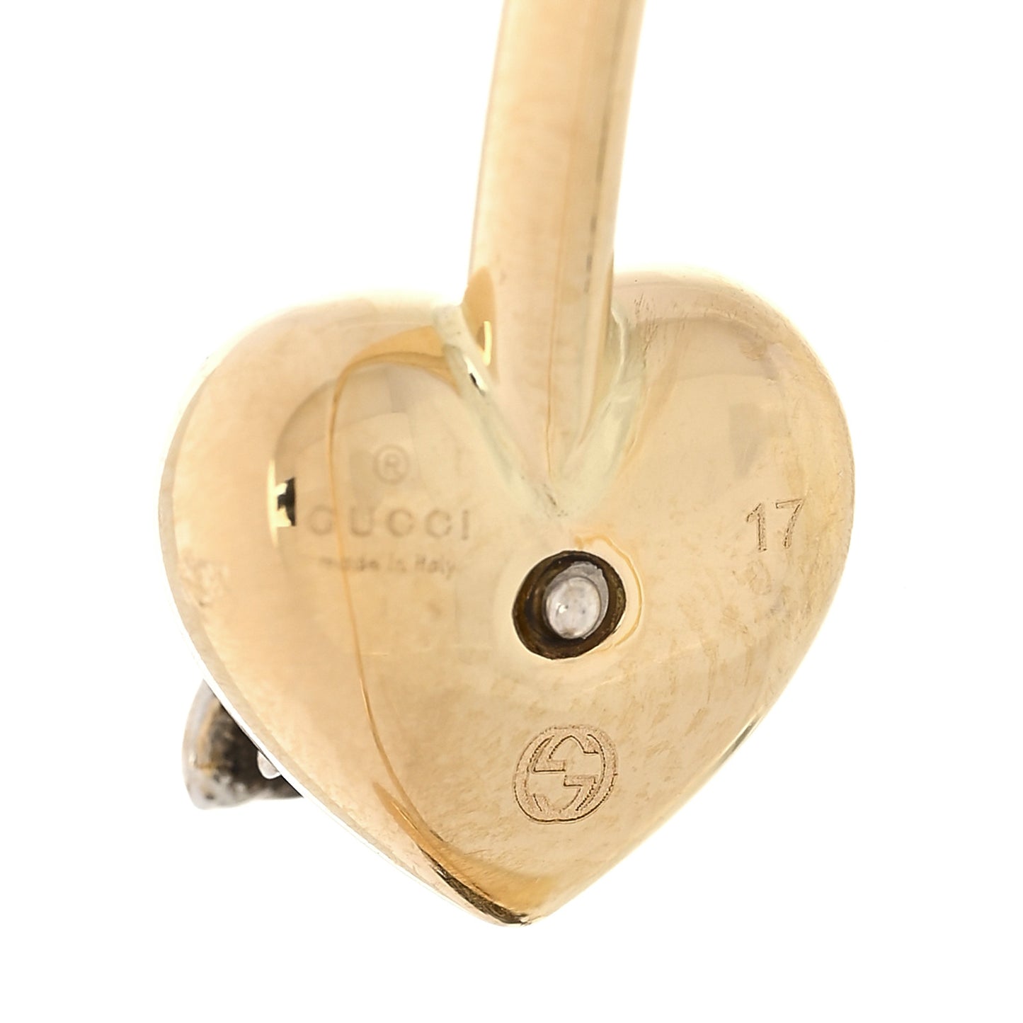 18K Yellow Gold Sterling Silver Diamond Le Marche Des Merveilles Bee Heart Cuff Bracelet