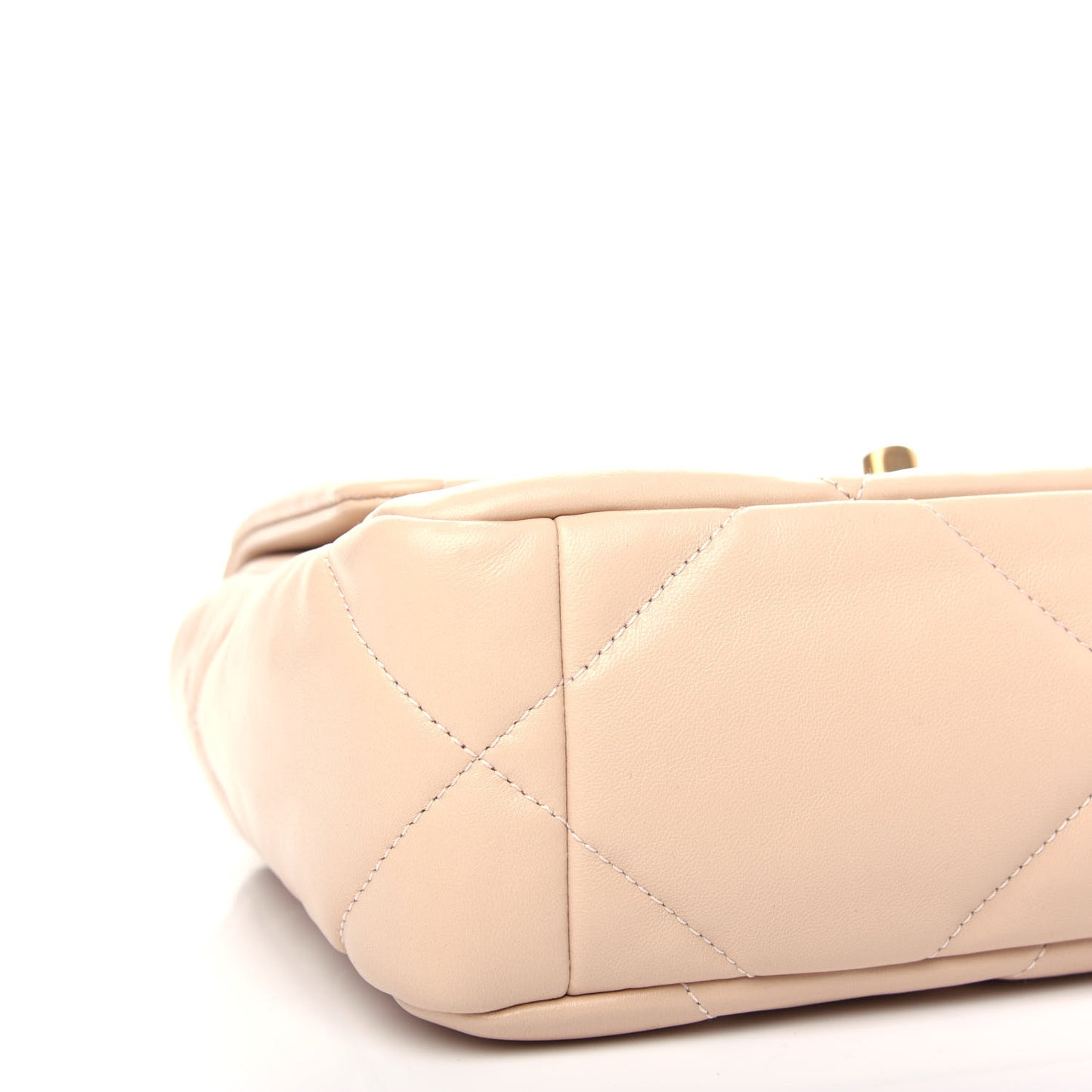 Lambskin Quilted Medium Chanel 19 Flap Beige