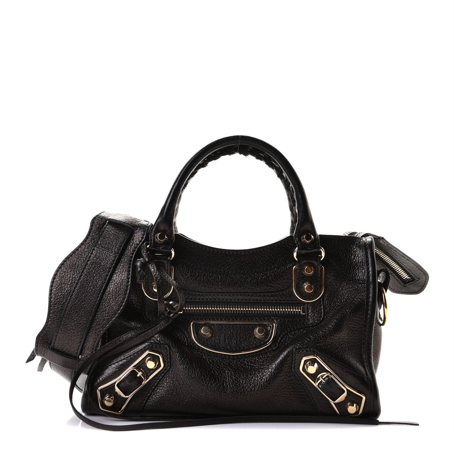 Balenciaga Chevre Gold Metallic Edge Hardware Mini City Black 1 of 4