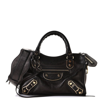 Balenciaga Chevre Gold Metallic Edge Hardware Mini City Black 1 of 4