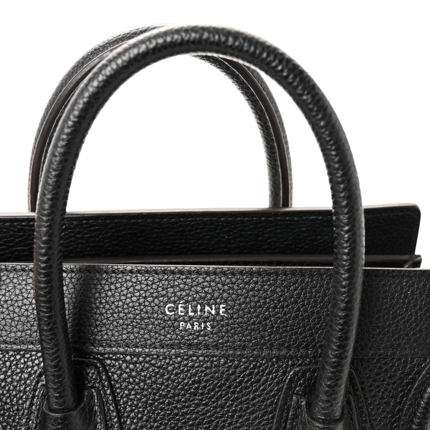Celine Drummed Calfskin Nano Luggage Black 6 of 10