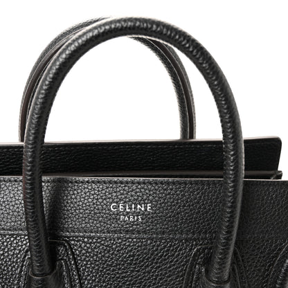 Celine Drummed Calfskin Nano Luggage Black 6 of 10