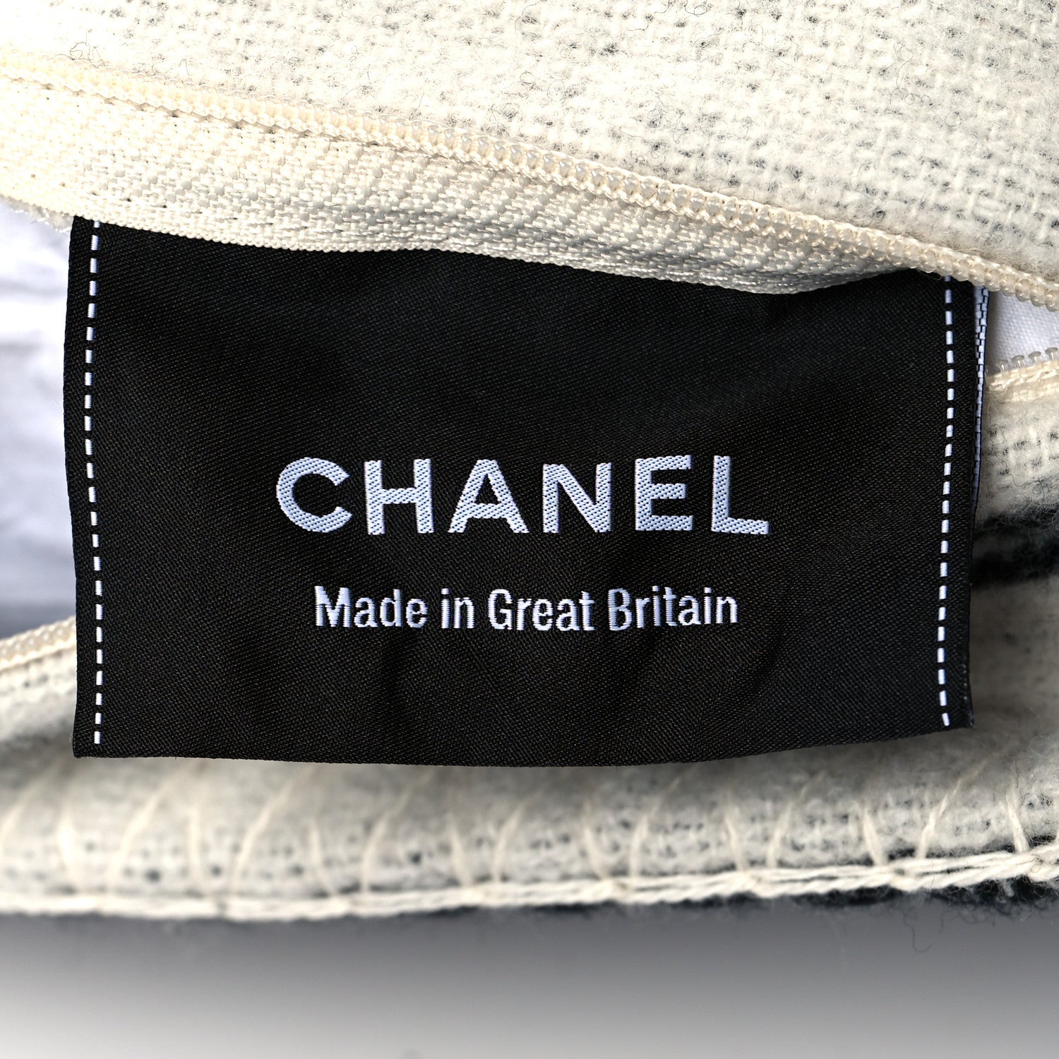 Chanel Merino Wool Cashmere CC Pillow Black White 3 of 3