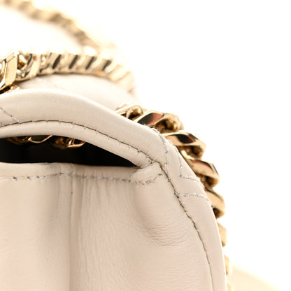 Bulgari Calfskin Matelasse Small Serpenti Cabochon Shoulder Bag White 11 of 11