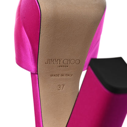 Jimmy Choo Satin Socorie 120 Sandals 37 Fuchsia White 6 of 9