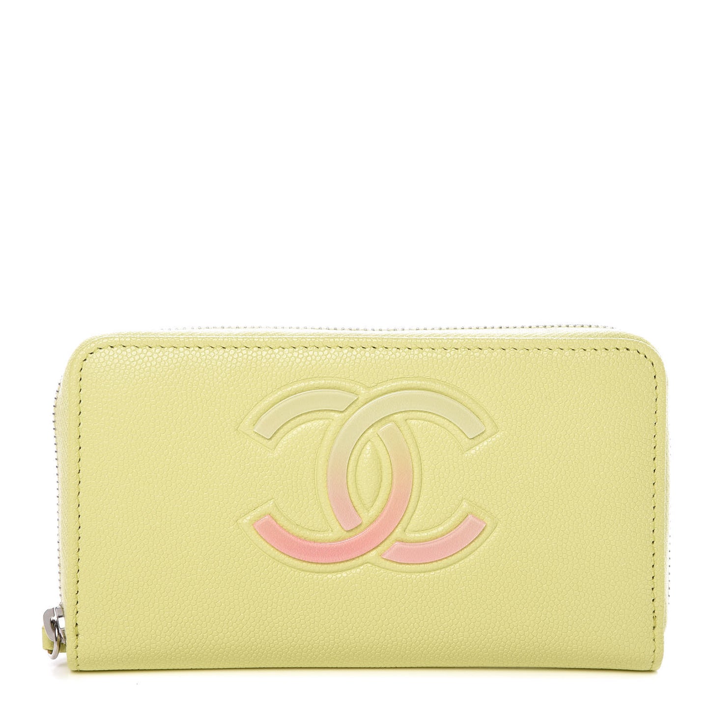 Caviar CC Medium Zip Around Wallet Light Pink Light Green
