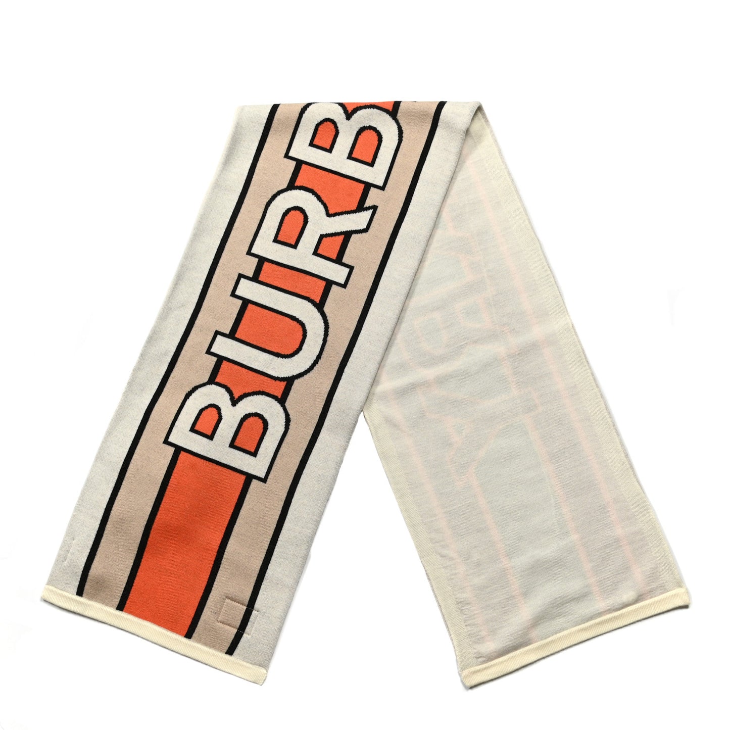 Cashmere Logo Knit Scarf Clementine