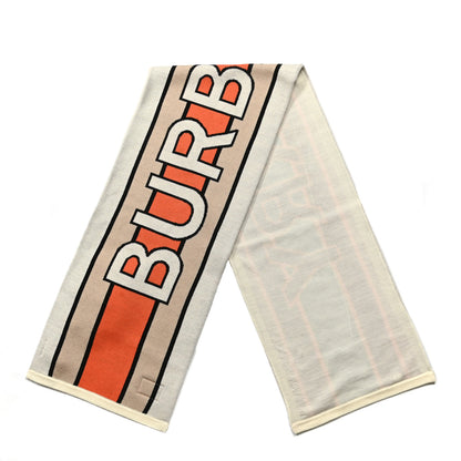 Burberry Cashmere Logo Knit Scarf Clementine 3 of 5