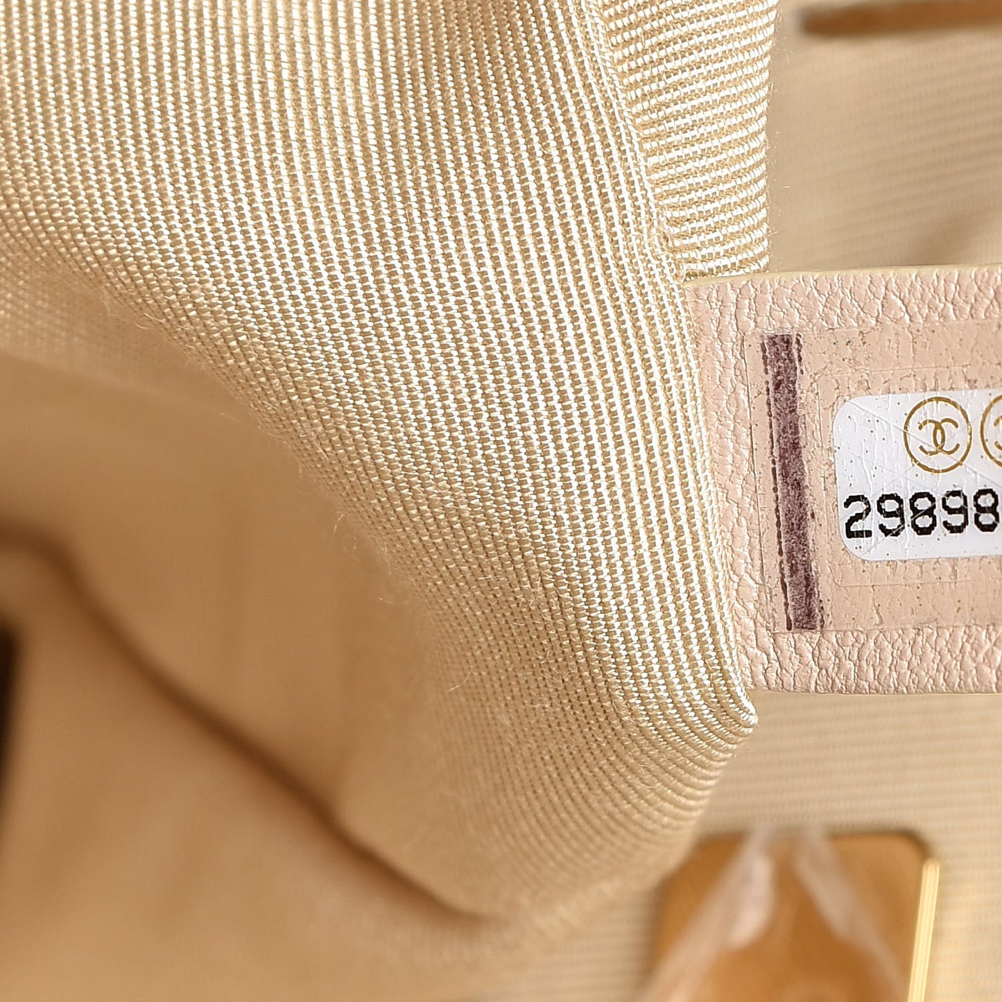Goatskin Quilted Large 19 Flap Beige