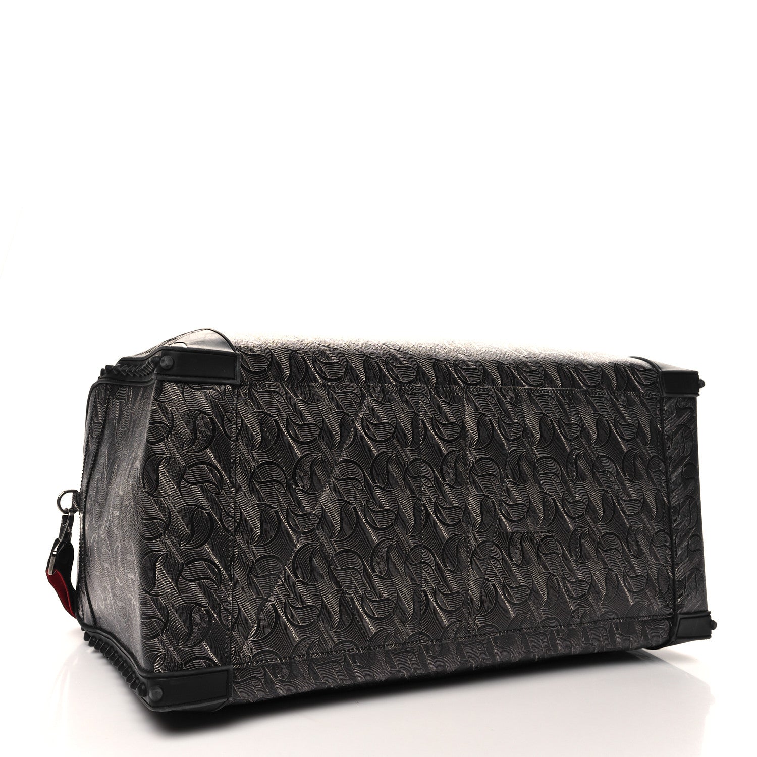 Christian Louboutin Toile Monogram Calfskin Printed Spikes Sneakender Duffle Black 3 of 14