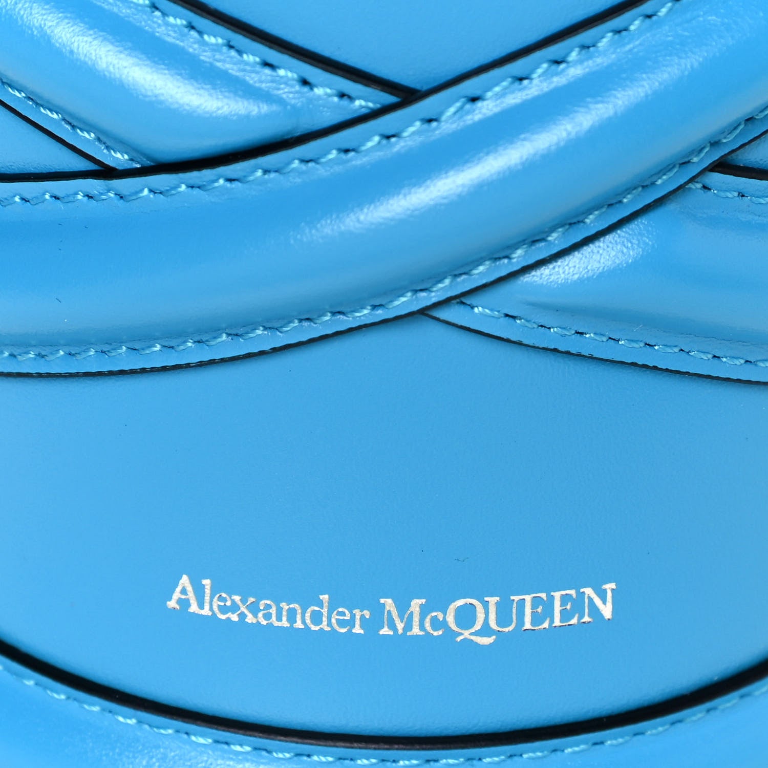 Alexander McQueen Calfskin The Curve Mini Shoulder Bag Cerulean 7 of 10