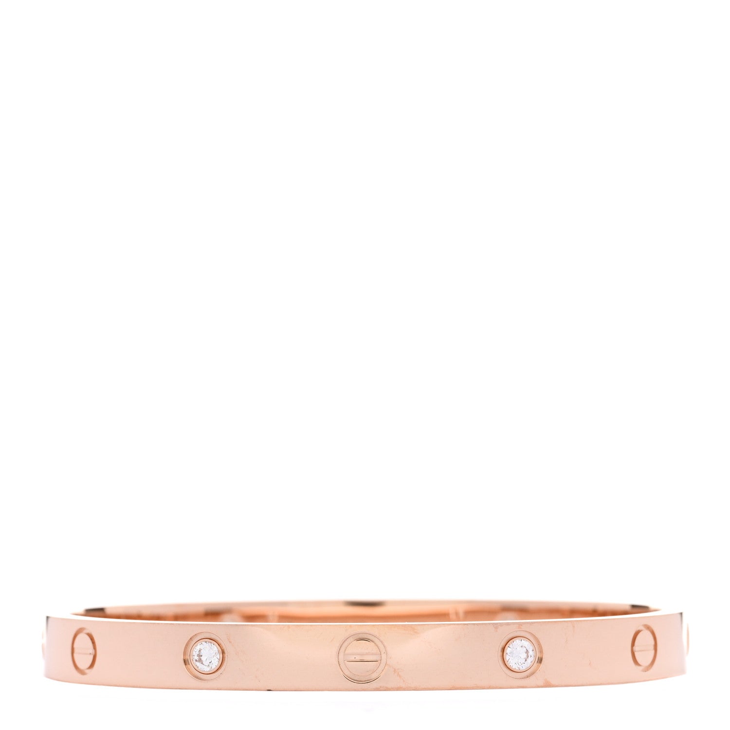 Cartier 18K Pink Gold 4 Diamond LOVE Bracelet 17 1 of 4
