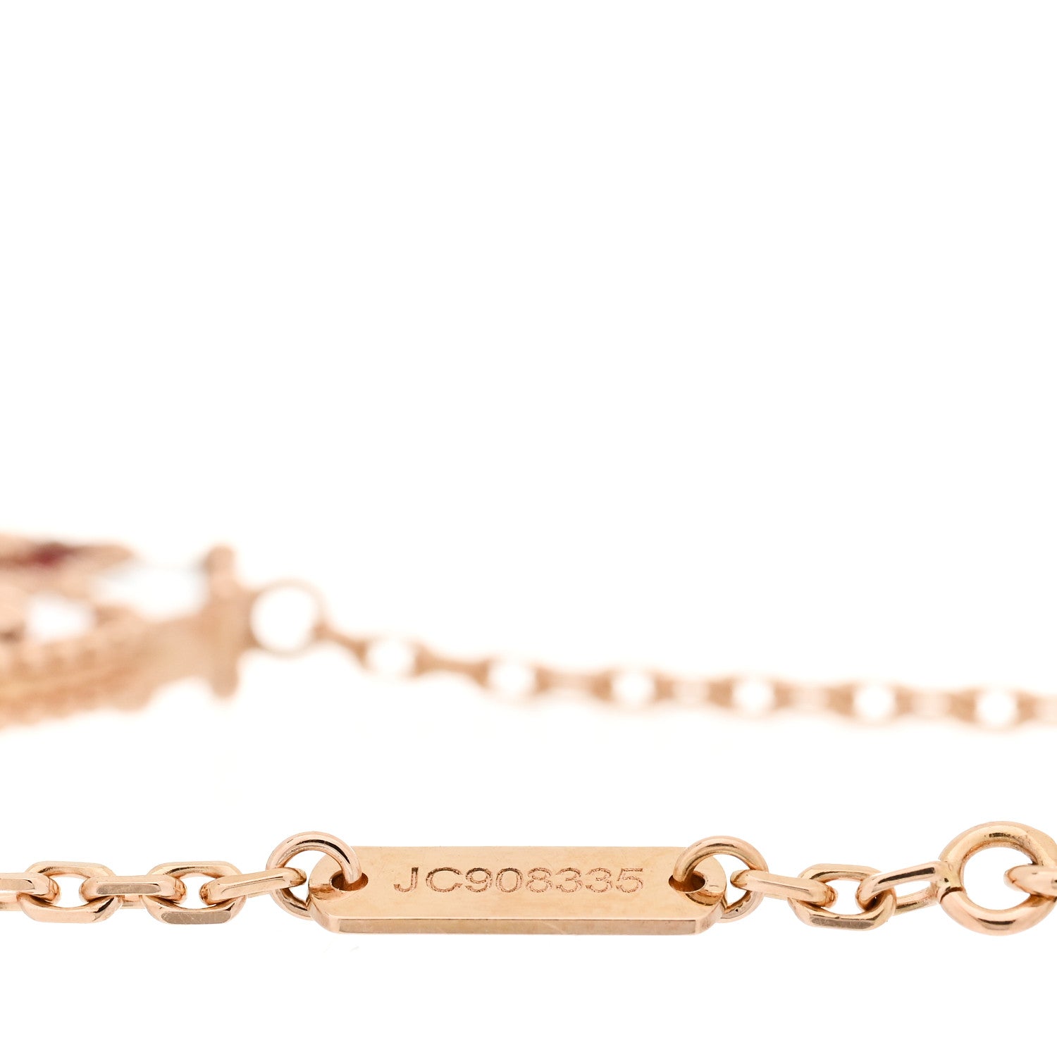 Van Cleef & Arpels 18K Rose Gold Carnelian Onyx Lucky Spring Open Wing Lady Bug Bracelet 3 of 4