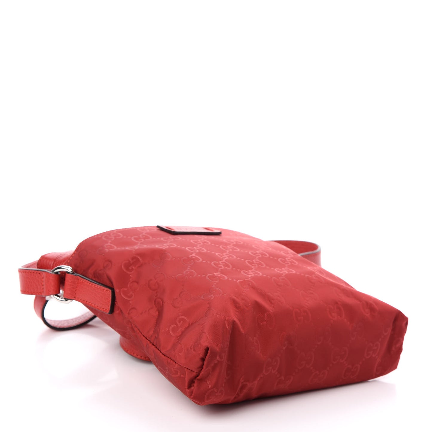 Nylon Monogram Dollar Calfskin Small Flat Messenger Bag Vibrant Red