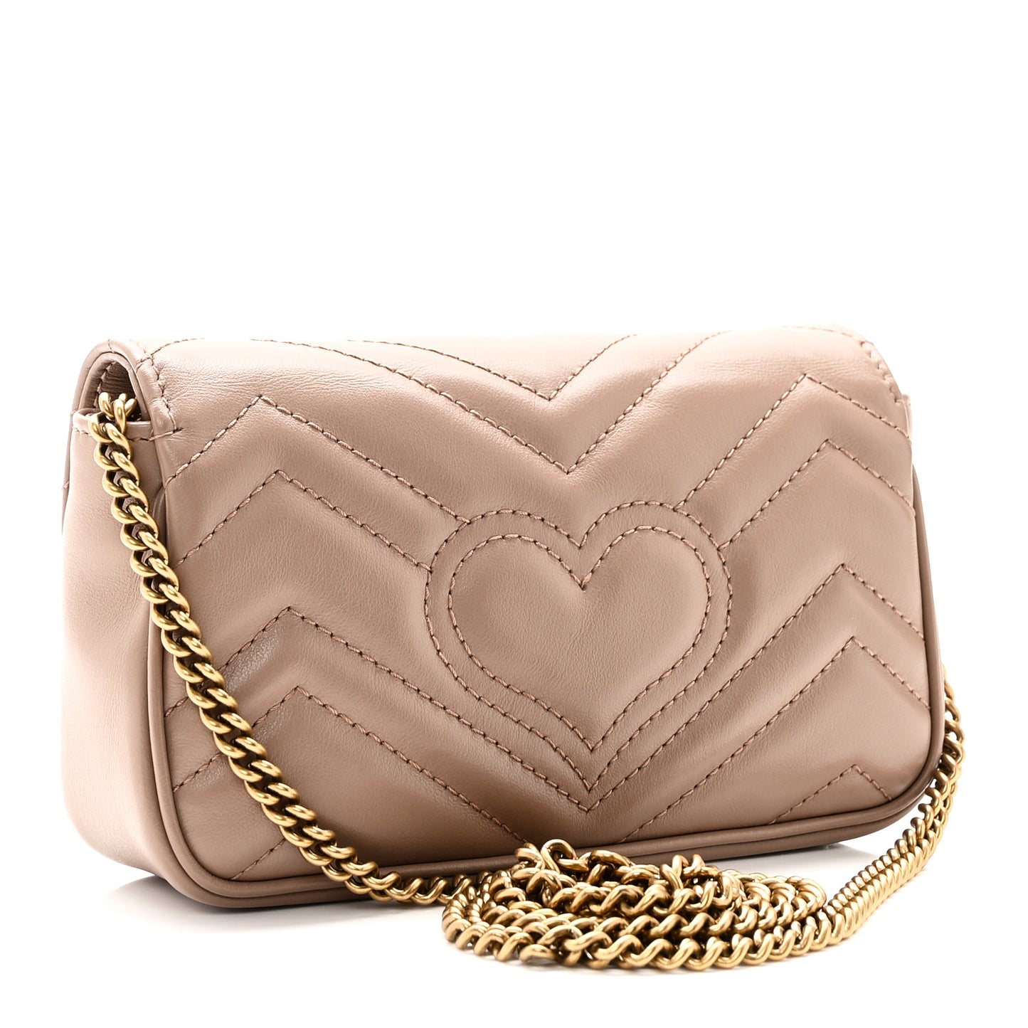 Calfskin Matelasse Super Mini GG Marmont Shoulder Bag Porcelain Rose